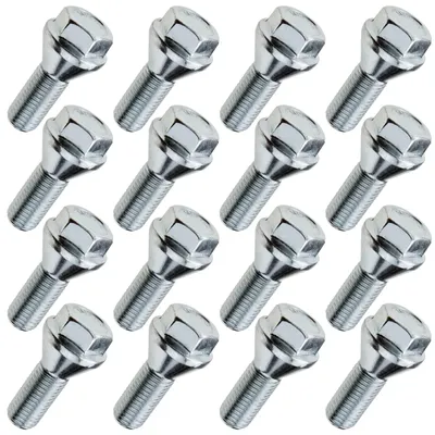 Obrázek produktu pro 16x šroub pro ráfky/kola M12x1,50 24 mm - kužel s hlavou K17 (krátká hlava 7 mm)