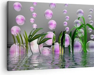 Produktbild von Bild auf Leinwand - Leinwandbild - Computer Grafik Blase - 70x50cm - Wand Bild - Wanddeko - Leinwanddruck - Bilder - Kunstdruck - Wanddekoration - Leinwand bilder - Wandkunst - AA70x50-2329