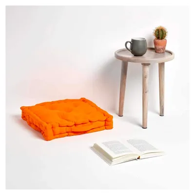 Produktbild von Einfarbiges Sitzkissen, 40 x 40 cm, 100% Baumwolle mit Polyesterfüllung, orange