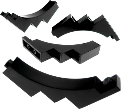 Produktbild von 4x Lego Bogenstein 1x5x4 schwarz viertel Bogen invertiert rund Tor 4116854 30099