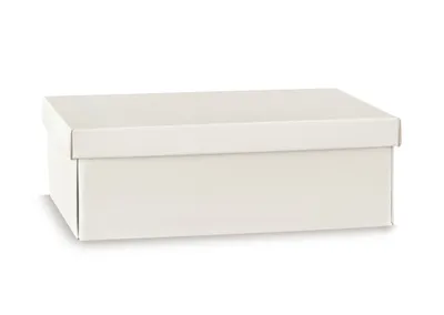 Produktbild von Luxus Geschenkbox aus Artpaper mit deckel WEISS, Format 34x25x12cm, 10 St.