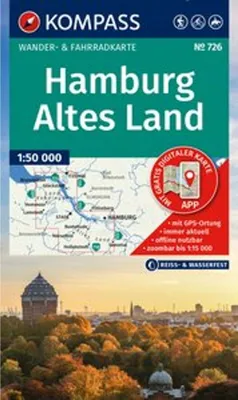 Obrázok produktu pre KOMPASS Turistická mapa 726 Hamburg, Altes Land 1:50 000