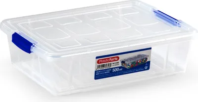 Produktbild von Plasticforte Aufbewahrungsbox mit Deckel -0.5L- transparent - Kunststoff