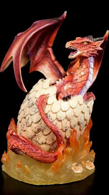 Produktbild von Drachen Figur - Feuerdrache Glutarios schlüpft aus Ei