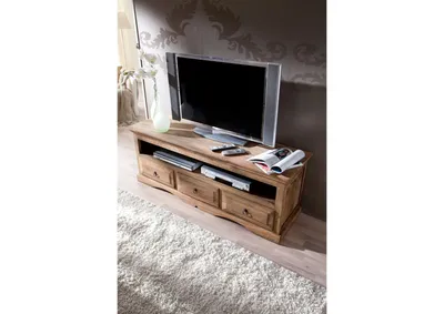 Produktbild von MASSIVMOEBEL24 TV-Board Sheesham 150x45x55 grau geölt LEEDS #43