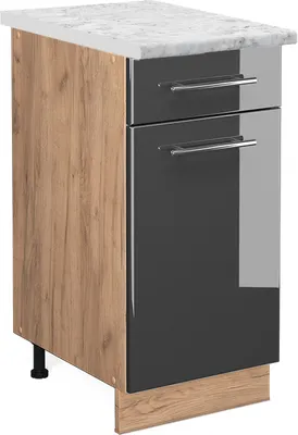 Produktbild von Küchenunterschrank Vicco Fame-Line Anthrazit Hochglanz 40 cm , AP Marmor, Model 46062