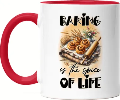 Produktbild von Baking is the Spice of Life Tasse Rot Backen mit Liebe Bäcker Geschenkidee Küche