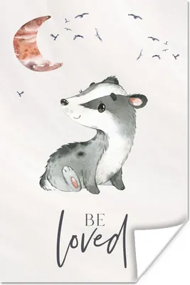 Produktbild von MuchoWow® Poster Zitate - Geliebt werden - Sprichwörter - Kind - Jungen - Mädchen - Aquarell 120x180 cm - Kunstposter