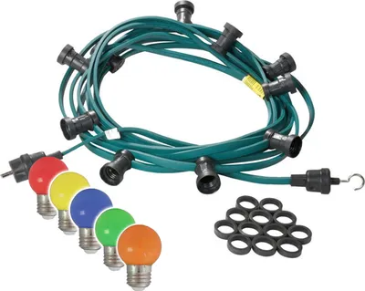 Produktbild von Illu-/Partylichterkette 10m - Außenlichterkette grün - Germany - 30 x bunte LED Kugellampen