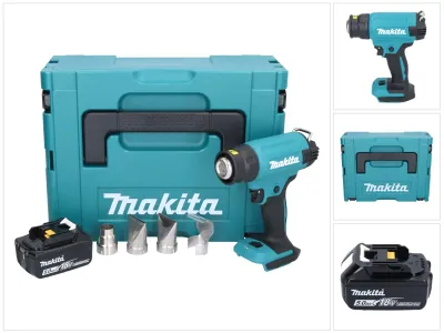 Produktbild von Makita DHG 181 T1J Akku Heißluftgebläse 18 V 150 - 550°C + 1x Akku 5,0 Ah + Makpac - ohne Ladegerät
