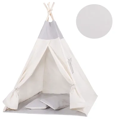 Produktbild von Springos® Tipi Zelt Bodenmatte Kissen 160 x 120 x 100 cm Kinderspielzelt
