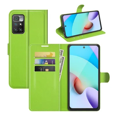 Immagine prodotto di Custodia protettiva per smartphone Xiaomi Redmi 10, tipo portafoglio, con copertura a 360 gradi, colore verde