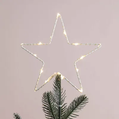 LED-Stern Baumtopper warmweiß 20 cm mit Timer