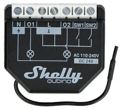 Productafbeelding van Shelly Qubino WAVE 2PM elektrische schakelaar Slimme schakelaar Zwart