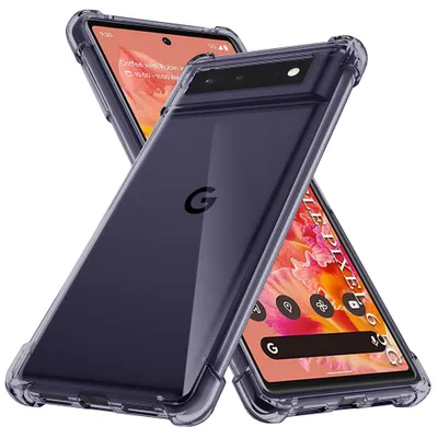 Produktbild von Techsuit – Stoßfestes transparentes Silikon-Case für Google Pixel 6 – rauchschwarz