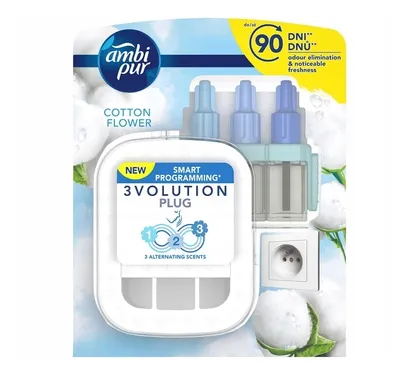 Zdjęcie produktu dla Ambi Pur 3Volution Bawełna Elektryczny odświeżacz powietrza, zestaw startowy, 20 ml