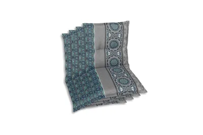 Produktbild von GO-DE Textil, Sesselauflage Niederlehner, 4er Set, Farbe: blau, Maße: 100 cm x 50 cm x 7 cm, Rueckenhoehe: 52 cm