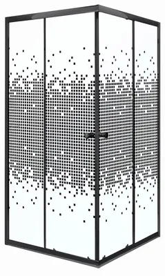Zdjęcie produktu dla Kabina prysznicowa Kerra Pixel SQ BL 90cm, kwadratowa, czarna, bez brodzika