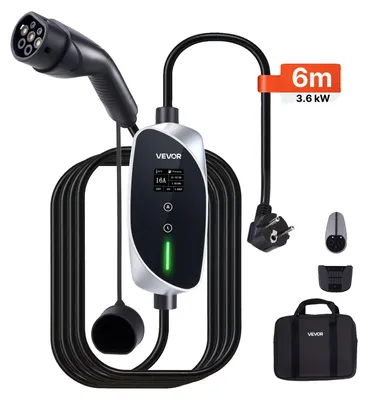 Produktbild von VEVOR Mobile Wallbox, 3,6 kW, 16 A, Typ 2 Ladestation, 1-Phasig-Ladegerät mit 6