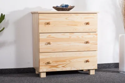 Produktbild von Kommode Kiefer massiv Vollholz natur 001 - Abmessung 80  x 80  x 42 cm (H x B x T)