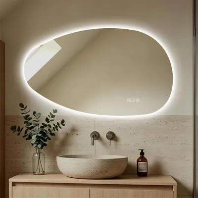 Image de S'AFIELINA Miroir LED de Maquillage pour Salle de Bain – Anti-buée, Éclairage 3 Couleurs Réglables & Interrupteur Tactile, 50×85 cm
