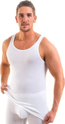 Produktbild von HERMKO 3000 5er Pack Herren Tank Top Classic Unterhemd - gekämmte Feinripp Baumwolle (glatt) , Größe:D 5 = EU M, Farbe:weiß