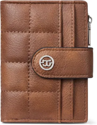 Produktbild von Kleine Geldbörse für Damen Kunstleder RFID-Blockierung Kreditkartenetui Kompakte Portemonnaie mit Reißverschluss Münztasche RFID-Schutz für Sicherheit