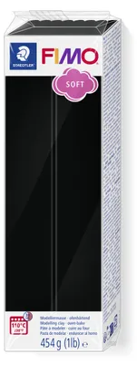 Produktbild von STAEDTLER FIMO soft 8021 ofenhärtende Modelliermasse Einzelprodukt, 454g, schwarz