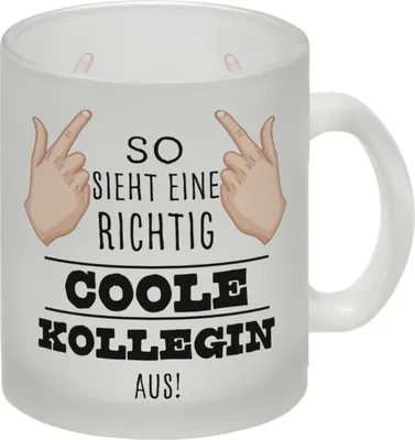 Produktbild von So sieht eine richtig coole Kollegin aus Glas Tasse für die Arbeit