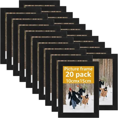 Zdjęcie produktu dla Ramki do zdjęć 20 sztuk, 10 x 15 cm, czarne, do kolaterii
