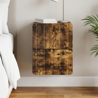 Immagine prodotto di Maison Exclusive - Comodino da parete in rovere affumicato 33 x 34,5 x 43 cm