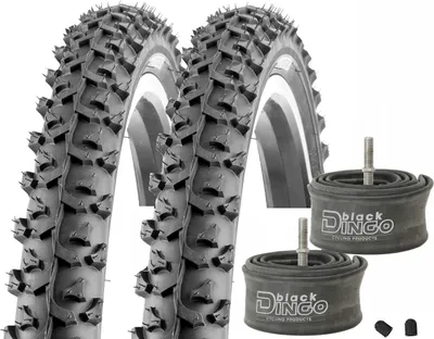 Produktbild von 2 Stück 26 Zoll Fahrradreifen 26x1.95 (50-559) Reifen für das Gelände und Straße inklusive 2 Stück Schlauch Autoventil