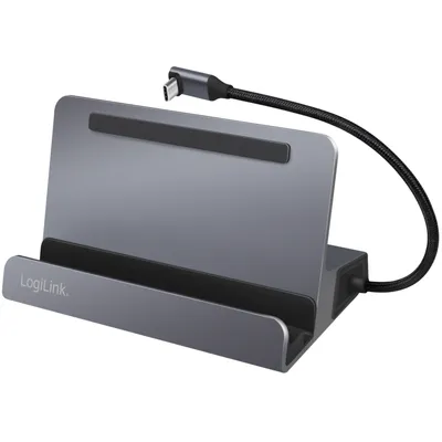 Obrázek produktu pro LogiLink UA0408, Univerzální, iPad mini, 2018–2022 iPad Pro 12.9", 2018–2022 iPad Pro 11", 2020–2022 iPad Air, Microsoft..., USB typu C, Černá, Stříbrná