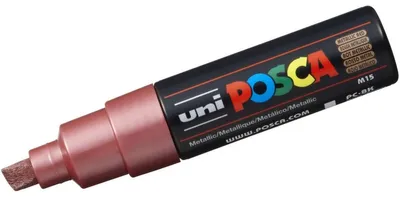 Produktbild von Uni Posca Marker, Strichstärke: 8 mm, PC-8K , Rot metallic, breit, 1Stck