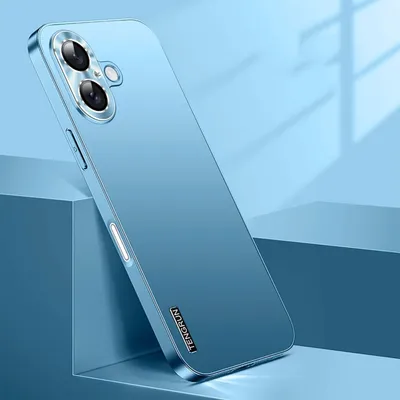 Produktbild von Für Apple iPhone 16 Feinmattes Metall Design Optik Handy Hülle Case Tasche Hellblau