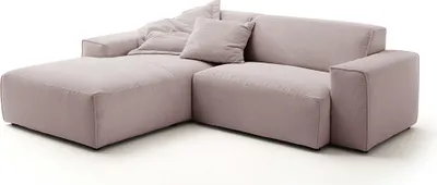 Produktbild von KAWOLA Sofa RANI Ecksofa Feincord rosa Recamiere links