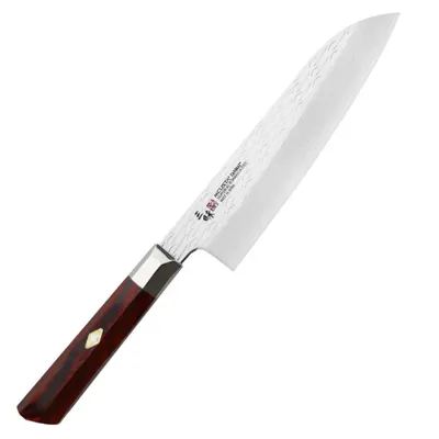 Produktbild von Mcusta Zanmai Santoku 180 mm Damast VG10 Red Pakka