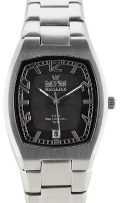 Produktbild von MPM-Quality Herrenuhr Edelstahl Silber Zifferblatt Schwarz Tonneauform
