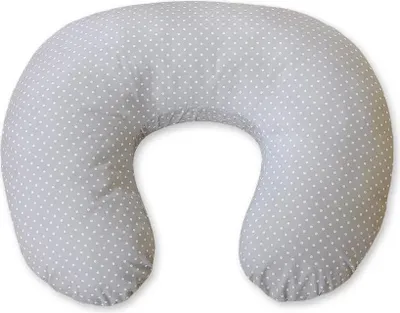 Image de Bobono coussin d'allaitement en forme de haricot gris en fibre naturelle 100% coton