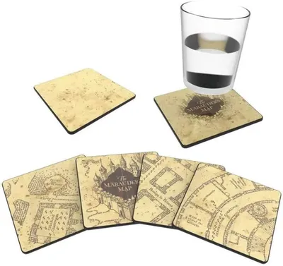 Zdjęcie produktu dla Harry Potter: Zestaw podstawek - Mapa Poberta 4 szt. (Mapa Maruderów)