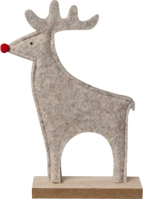Produktbild von Filz ELCH auf Holzbase. Ca 21cm. Deko Elche, Hirsch, Rentier.
