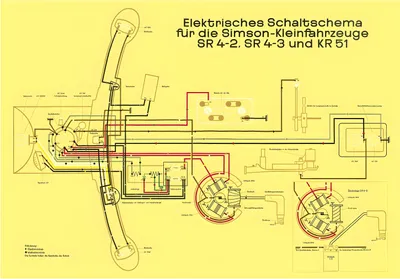 Immagine prodotto di Schema elettrico Poster a colori (72x50cm) Simson Star SR4-2, Sparrow SR4-3, Schwalbe KR51