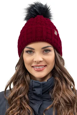 Produktbild von Vivisence Bommelmütze Damen - Warm und Gemütlich für Winter und Herbst Elegant Wintermütze mit Bommel Kopfbedeckung frauen Klassisch mütze - Weinrot