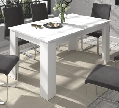 Produktbild von Esstisch "Selen" weiß Küchentisch ausziehbar 160 - 200 cm, bis 8 Personen