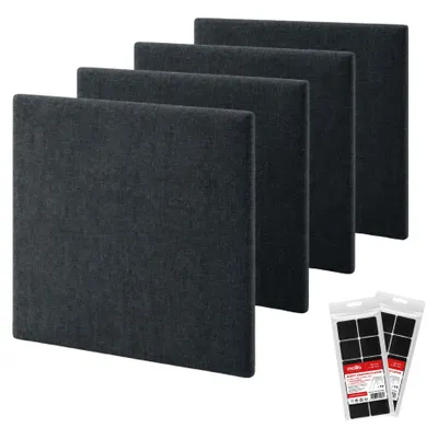 Produktbild von STEGU Polsterpaneel-Set 24× Quadrat 30x30 cm inkl. Klettband Kopfteil Jersey Anthrazit