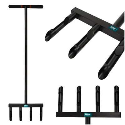 Zdjęcie produktu dla Ręczny aerator rurowy Sillar – wertykulator ogrodowy ze stalowymi kolcami o długości 12 cm, aerator do pielęgnacji trawnika