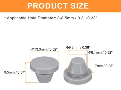 Produktbild von 25 Stš¹ck Silikonstopfen, runde Gummistopfen zum Einrasten in 8-8,5 mm L?cher, wasserdichte Lochstopfen fš¹r Metallrohre, M?bel-Endkappen, Grau