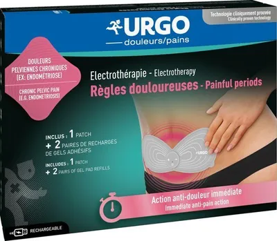 Obrázek produktu pro Urgo - Elektroterapeutické náplasti - Menstruační křeče - dobíjecí