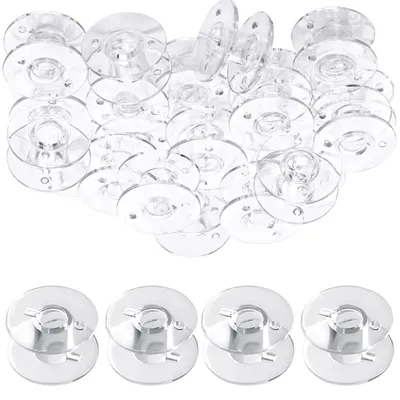 Nähmaschinenspulen, 60 Stück, transparent, 20,3 mm, Polycarbonat