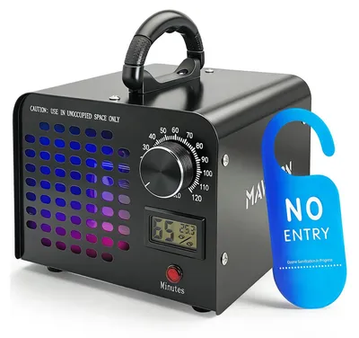 Zdjęcie produktu dla Generator ozonu 40000 mg/h, przemysłowy ozonator, urządzenie do produkcji ozonu O3, oczyszczacz powietrza z ozonowaniem z timerem 120 minut, przeznaczony do pomieszczeń o powierzchni 300 m², neutralizator zapachów, kolor czarny